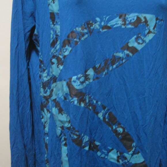 Gaiam Women Blue Turquoise/Black 1/2 Star Design Harmony Long Sleeve Yoga Tee XL - Picture 2 of 11